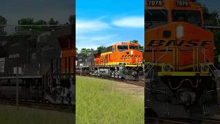 BNSF 7079 East enters the Campbell Sub Ft NS 1073 bnsfrailway trainzsimulator [upl. by Ardnad]