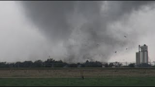 Large Tornado Destroys Buildings Quick Edit  Selden KS  May 24 2021 [upl. by Ynetsed]