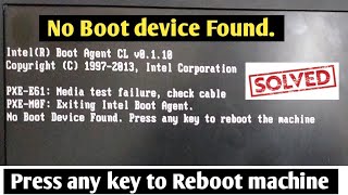 No Boot device found Press any key to reboot the machine Dell laptop no boot device found error [upl. by Meekar]