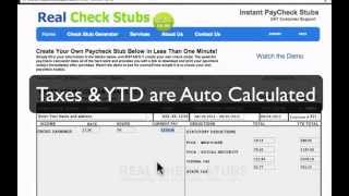 How to Make a Paycheck Stub September 2013 [upl. by Geoff]