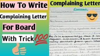 How To Write Complaining Letter  Complaining Letter For Boardscomplainingletter Letterwriting [upl. by Ellerret]