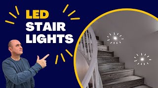 How To Install LED Stair Lighting for less than 100 Easy Do It Yourself home improvement [upl. by Haseena]