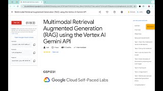 Multimodal Retrieval Augmented Generation RAG using the Vertex AI Gemini API qwiklabs GSP1231 [upl. by Brianne]