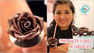 COMO HACER CHOCOLATE PLASTICO MOLDEAR Y MODELAR FLORES DE CHOCOLATE [upl. by Airdnaed]