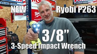 RYOBI P263 18Volt 38quot Impact Wrench 3Speed With 150 ftlbs [upl. by Kurtz]