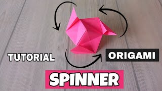 SPINNER ORIGAMI TUTORIAL ANTI STRESS PAPER TOY  HOW TO MAKE PAPER SPINNER EASY FOLDING CRAFT [upl. by Airamas691]