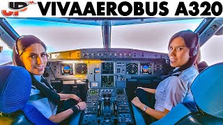 VivaAerobus Airbus A320 Cockpit quotGirl Powerquot [upl. by Asatan600]