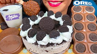 ASMR OREO CHEESECAKE FERRERO ICE CREAM MILKA CHOCOLATE WAFER MILK MUKBANG MASSIVE Eating Sounds [upl. by Ihtraa]