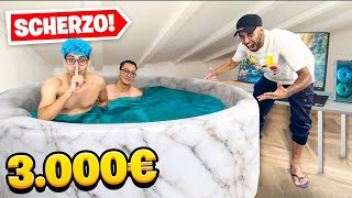 SCHERZO COSTRUISCO UNA PISCINA nella STANZA da GAMING di ALVEYAC in STREAM HOUSE 20 [upl. by Deevan]