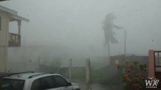 Hurricane Beryl Landfall Carriacou raw power 4k  Eye wall of category 4 [upl. by Norvol112]