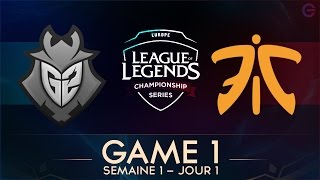 G2 vs FNATIC GAME 1  LCS EU 2017  Week 1 Day 1 [upl. by Nelyk]