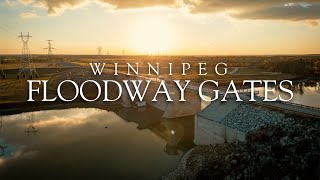 Stunning Sunset at the Winnipeg Floodway Gates  DJI Drone Footage [upl. by Irakuy]