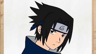 SASUKE UCHIHA Zeichnen Einfach Naruto Charaktere Zeichnen Anfänger und Schritt für Schritt [upl. by Anabahs]