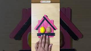 Cute House DIY with Popsicle Sticks And Walnut Shell diy popsiclecrafts [upl. by Haig847]