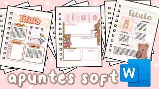 Apuntes Aesthetic Bonitos en WordPLANTILLAS GRATIS [upl. by Aifoz]