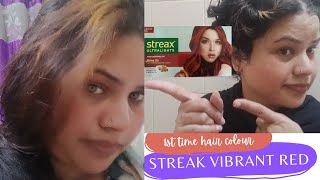 I Coloured My Hair At Home Only at rs 150  streak hair colour vibrant red colour  daily vlog 🥰 [upl. by Paterson268]