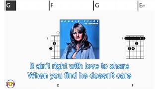 BONNIE TYLER Its a Heartache FCN GUITAR CHORDS amp LYRICS [upl. by Ten403]