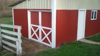 Building red barn doors with the quotXquot in them [upl. by Sauder]