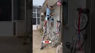 Man Rides a 5Wheeled Bicycle and Performs Amazing Stunts [upl. by Eelatsyrc692]