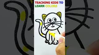 Short Art Coloring Cute Cat How to Color for Children coloring [upl. by Yablon]