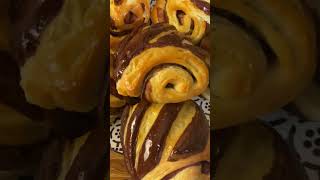 Full recipe in description Easy Chocolate Croissant Pain au chocolatNofold technique shorts [upl. by Venita262]