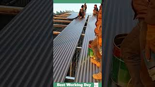 Best working day 1368 Roof construction process [upl. by Mareah325]