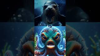 👹Killer Sea Lion vs Octopus vs👽penguin piranha sharkshorts ytshorts animals [upl. by Woodman]