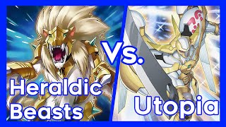 YuGiOh Master Duel Heraldic Beast Deck vs Utopia Deck [upl. by Nikolia443]