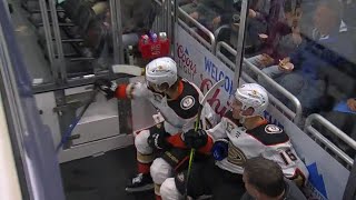 Trevor Zegras takes his anger out on the penalty box camera [upl. by Roe]