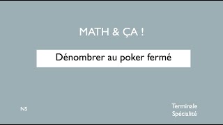 Dénombrer au poker fermé [upl. by Aicnatsnoc]