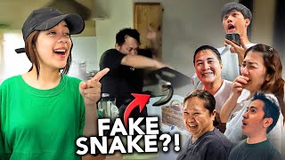 Fake Snake Prank On Family  Niana Guerrero [upl. by Sada410]