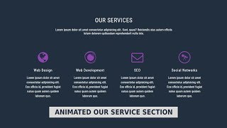 Animated Our Service Section in HTML CSS [upl. by Delgado210]