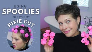 Using Spoolies to Style my Pixie Cut [upl. by Gaylord356]