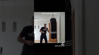 Hammerfist punches training on bag [upl. by Allenrac]