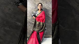 9404041966 Booking number WhatsApp only linen silk sequence saree with contrast border amp contrast Bp [upl. by Belding978]