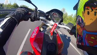 Aprilia Dorsoduro 750 wheelies 180kph [upl. by Ynafit]