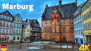 Marburg Germany in Snow 4K  A unique fairytale medieval town in Germany [upl. by Surazal]