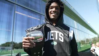 Jets Receivers Present Garrett Wilson with Pepsi Rookie of the Week Belt  The New York Jets  NFL [upl. by Adaval]