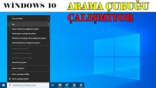 Windows 10 Arama Çubuğu Çalışmıyor  ÇÖZÜLDÜ ⭐️⭐️⭐️⭐️⭐️ [upl. by Asyram]