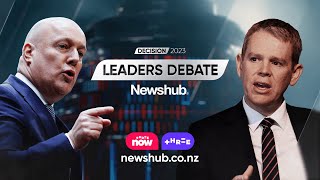 Newshub Decision 2023 Leaders Debate  Chris Hipkins v Christopher Luxon  Three [upl. by Charo728]