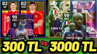 300 TL VS 3000 TL KADRO  EFOOTBALL 2025 MOBİLE [upl. by Jordon178]