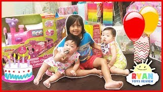 Twins 1st Birthday Party Surprise Toys Opening Presents [upl. by Nnylrefinnej]