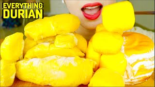 ASMR DURIAN EVERYTHING MUSANG KING CREAMY CREPE CAKE DURIAN CREAM PUFF CREPE MALAYSIA TRIP EATING [upl. by Lana]