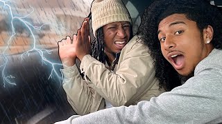 ROLLING All The WINDOWS DOWN While Its STORMING OUTSIDE PRANK On ANGRY Boyfriend [upl. by Rennie]