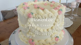 White Vintage Victorian Cake vintagecake victorianpiping cakedecorating [upl. by Lasiaf627]