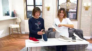 White Mountain Embellished Knit SlipOns Dyles on QVC [upl. by Aidnama940]