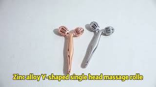 Newest Style Zinc Alloy Y Shaped Single Head Face Massage Roller Metal Facial Skincare Roller [upl. by Nylrehs752]