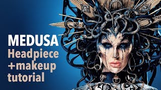 Medusa headpiece and makeup tutorial [upl. by Cykana]