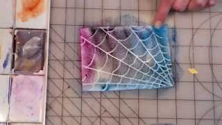 wax paper spiderweb watercolor [upl. by Ashraf898]