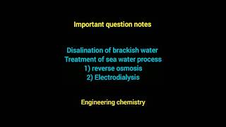 Reverse osmosis process  electrodialysis process  notes  engineering chemistry [upl. by Albertina379]